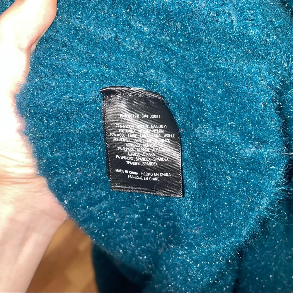 Anthropologie green Sleeping On Snow Northbound Eyelash open front Cardigan XS - Picture 9 of 11